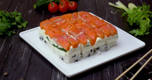Суши-торт — подробный рецепт, как приготовить